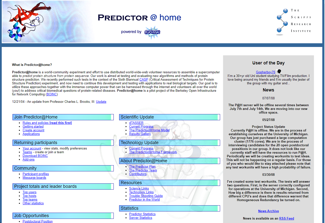 Imagem de referência relacionada a Predictor@home, item descrito como uma referência catalogada na área de tecnologia