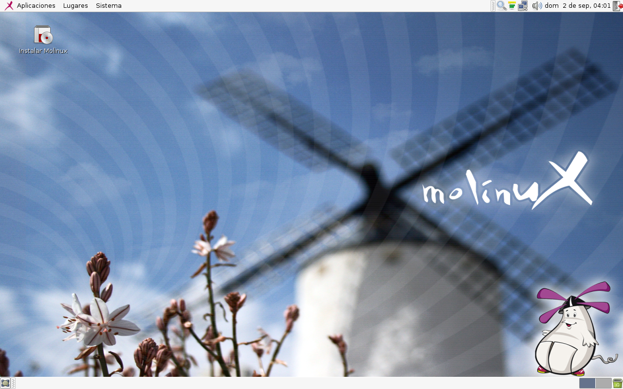 Imagem de referência relacionada a Molinux, item descrito como sistema operativo