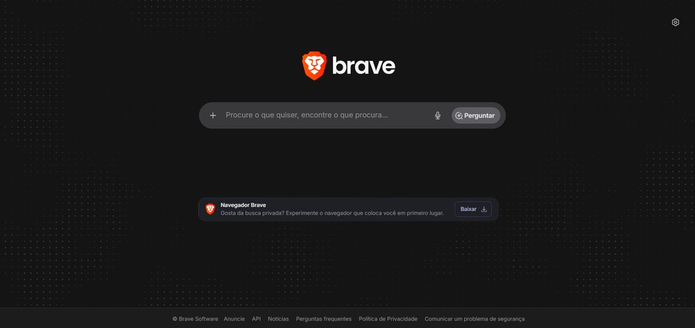 Pesquisa Brave é uma ferramenta de busca que faz parte dos inúmeros recursos oferecidos pelo navegador — Foto: Reprodução/Reprodução/Erika Martins (captura de tela da página da Pesquisa Brave)