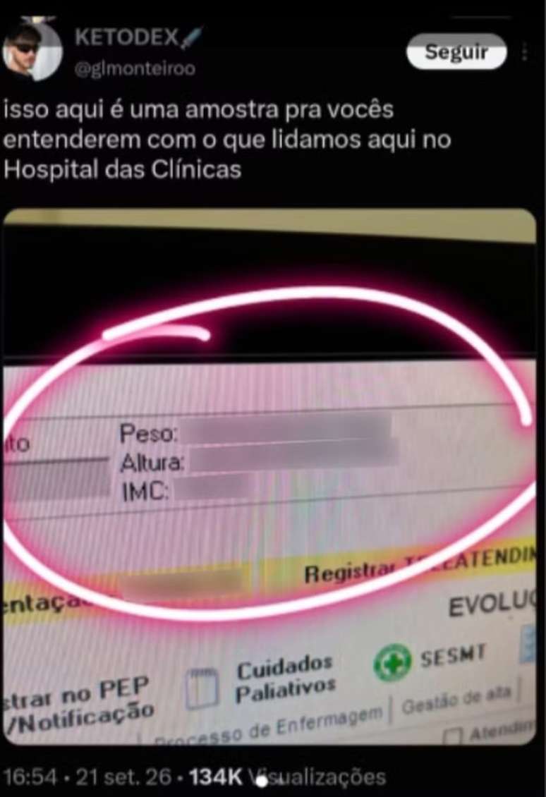 Médico do HC da USP de Ribeirão Preto é afastado após ironizar paciente com sobrepeso