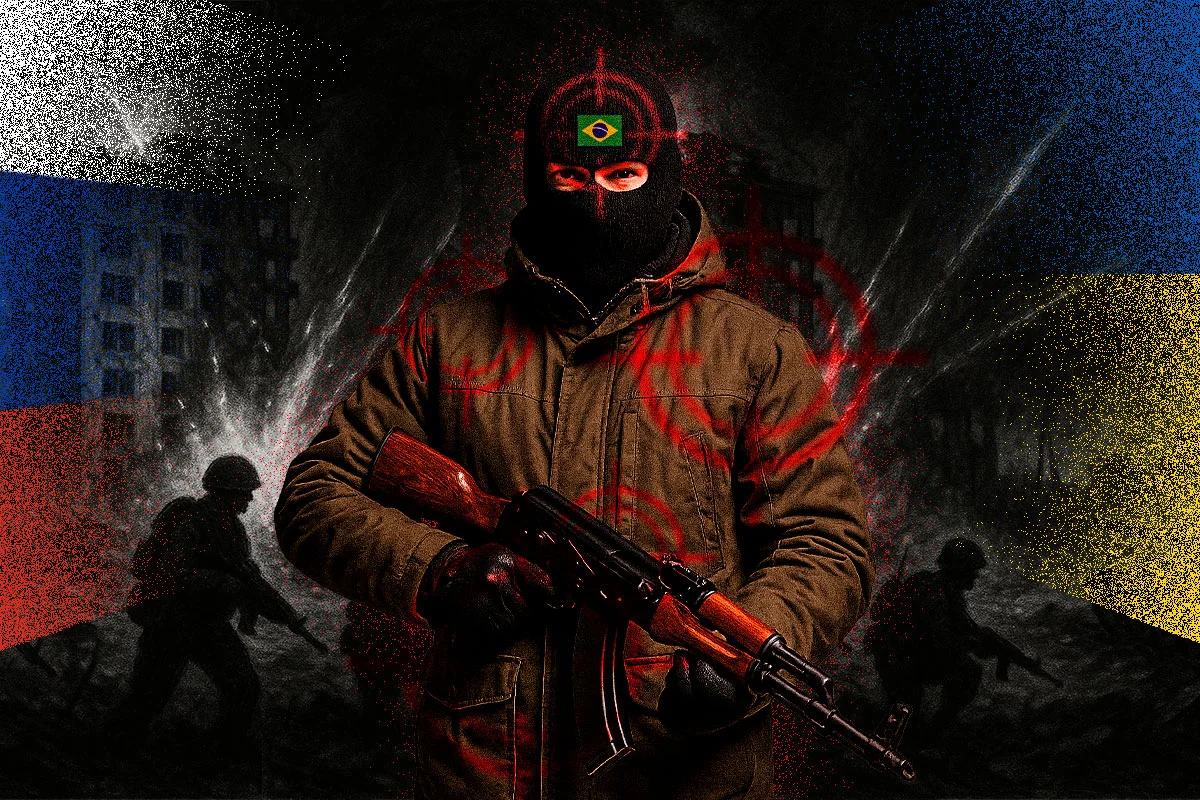Imagem colorida mostra soldado carregando um fuzil - Metrópoles