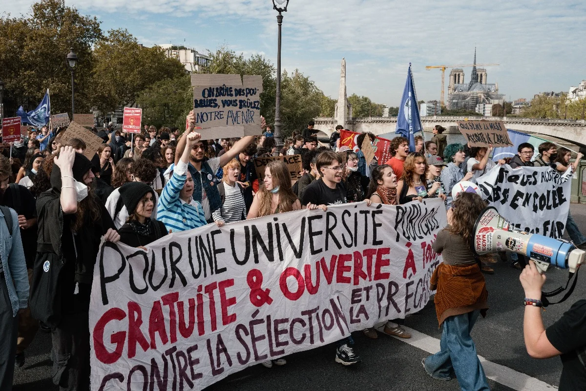 Protesto estudantil na França