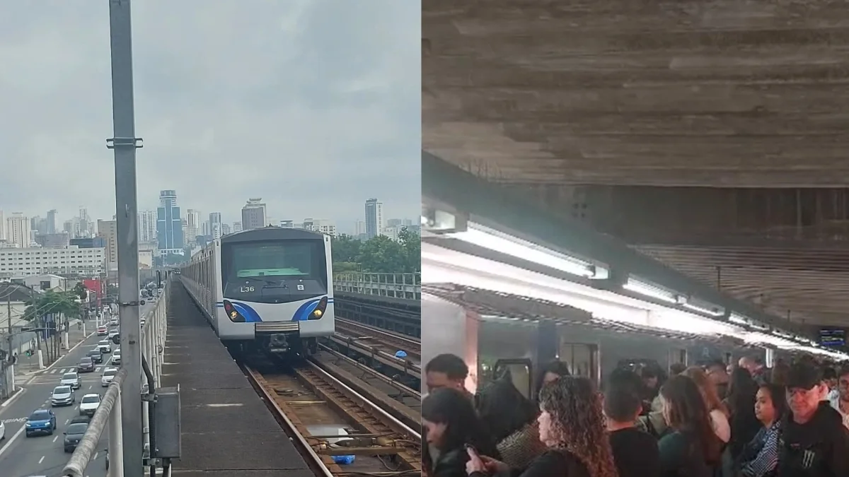 Falha na Linha-Azul do Metrô causa fila de trens e acúmulo de passageiros