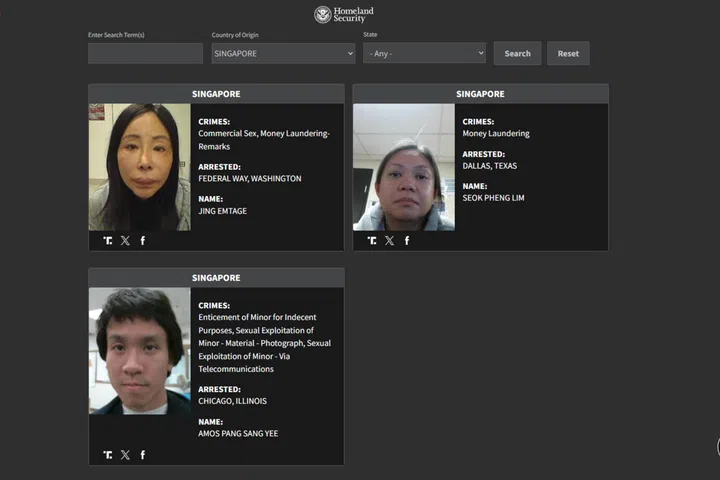 Terceira singapurense adicionada à lista de 'piores do pior' criminosos dos EUA por coagir mulheres a se prostituírem