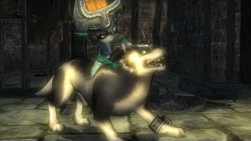 Em The Legend of Zelda: Twilight Princess o herói Link toma a forma de um lobo e conta com a ajuda da pequena Midna — Foto: Divulgação/Nintendo