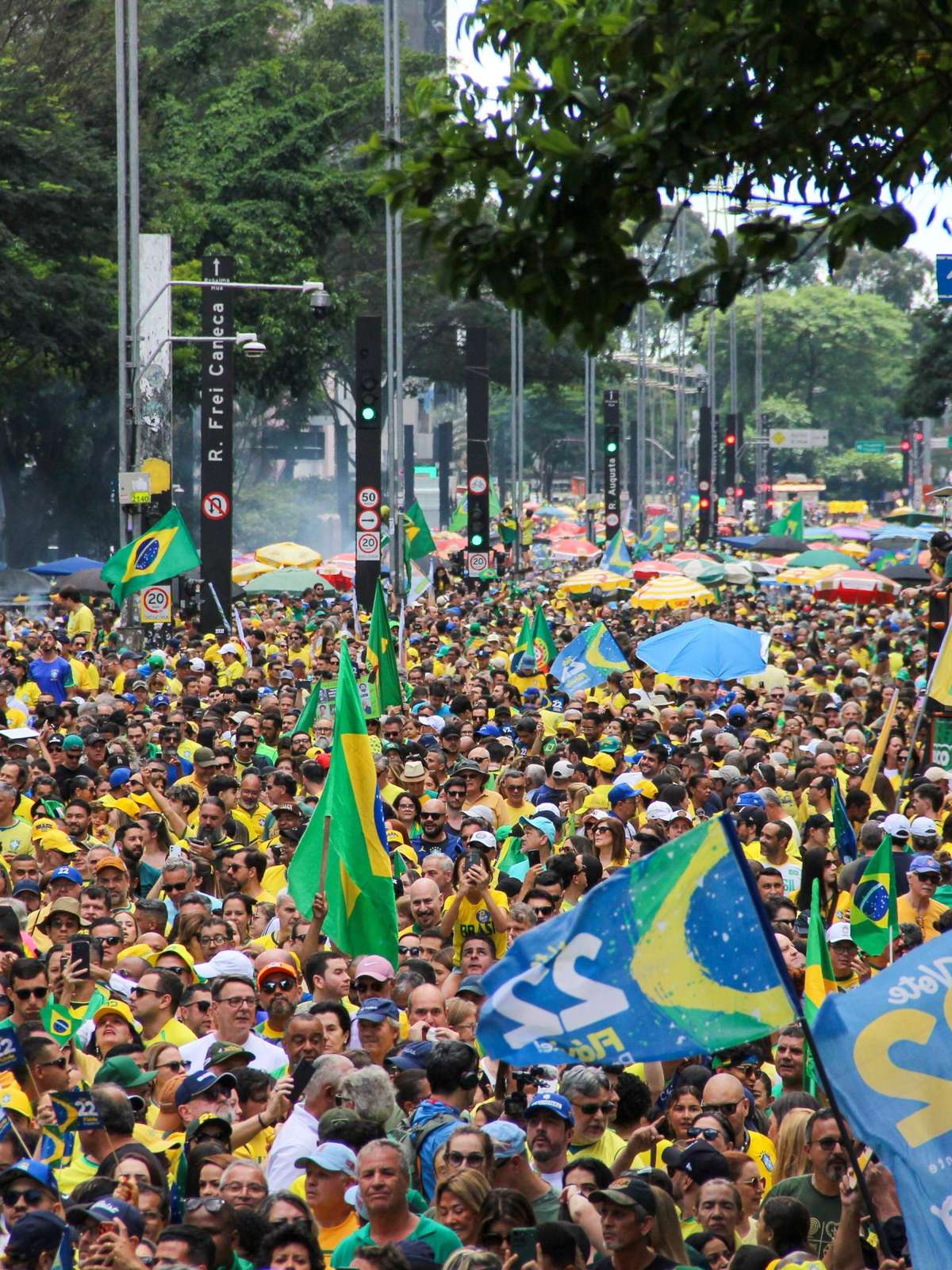 Ato de Flávio Bolsonaro na Paulista reúne cerca de 71,9 mil pessoas, estima USP