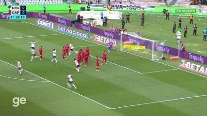 Aos 13 min do 1º tempo - gol de falta de Victor Luis do Coritiba contra o Athletico-PR