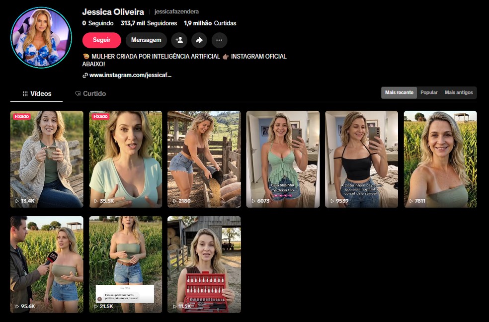 Jéssica Fazendeira e mais: perfis de IA viralizam na web; saiba identificar