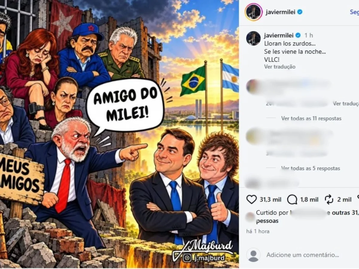 Milei provoca Lula após ser citado em debate: "Esquerdistas choram"
