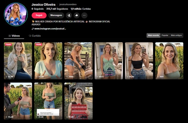 Jéssica Fazendeira e mais: perfis de IA viralizam na web; saiba identificar